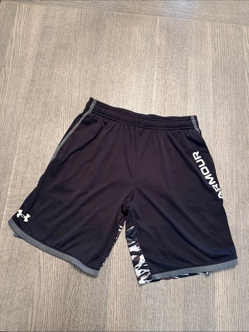 Under Armour Black Boys' Athletic Shorts with Gray Trim